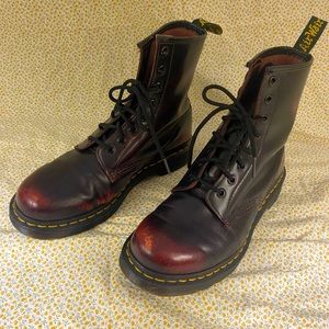 Dr Marten’s Lace Up Combat Boots, Cherry Red, Size US 9 / UK 7